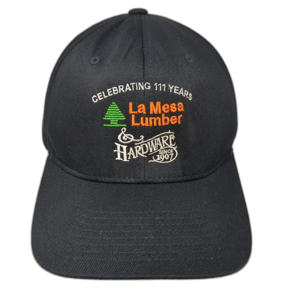 Flexfit Baseball Cap Black XL La Mesa Lumber Hardware Trex American Flag Hat